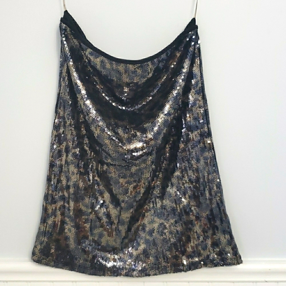 Dynamite Strapless Sequined Top